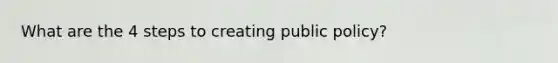 What are the 4 steps to creating public policy?