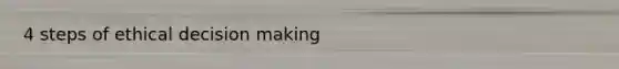 4 steps of ethical decision making