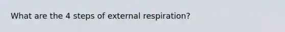 What are the 4 steps of external respiration?