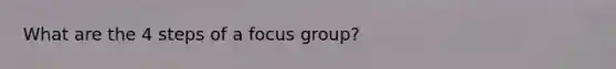 What are the 4 steps of a focus group?