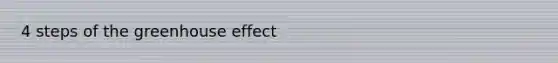 4 steps of the <a href='https://www.questionai.com/knowledge/kSLZFxwGpF-greenhouse-effect' class='anchor-knowledge'>greenhouse effect</a>