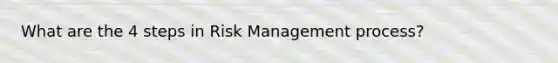 What are the 4 steps in Risk Management process?