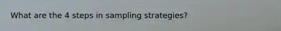 What are the 4 steps in sampling strategies?