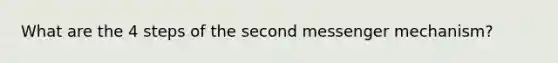 What are the 4 steps of the second messenger mechanism?