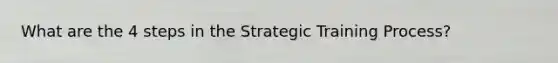 What are the 4 steps in the Strategic Training Process?