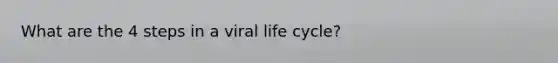 What are the 4 steps in a viral life cycle?