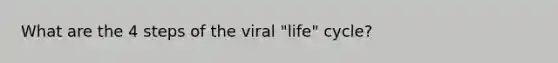 What are the 4 steps of the viral "life" cycle?