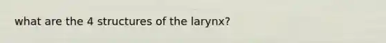 what are the 4 structures of the larynx?