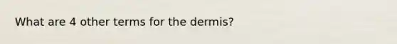 What are 4 other terms for the dermis?