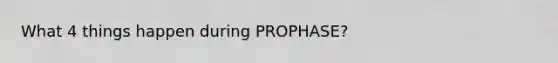 What 4 things happen during PROPHASE?