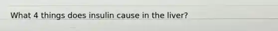 What 4 things does insulin cause in the liver?