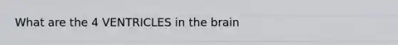 What are the 4 VENTRICLES in the brain