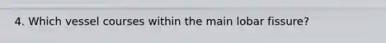 4. Which vessel courses within the main lobar fissure?