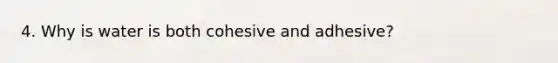 4. Why is water is both cohesive and adhesive?