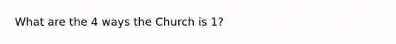 What are the 4 ways the Church is 1?