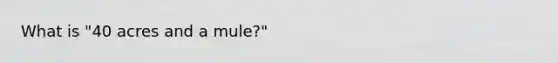 What is "40 acres and a mule?"