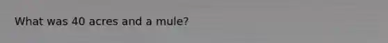What was 40 acres and a mule?