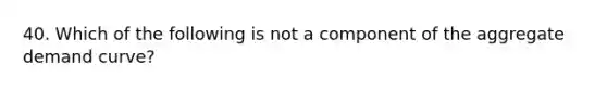 40. Which of the following is not a component of the aggregate demand curve?