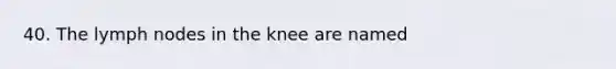 40. The lymph nodes in the knee are named