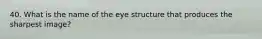 40. What is the name of the eye structure that produces the sharpest image?