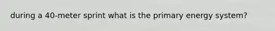 during a 40-meter sprint what is the primary energy system?