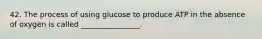 42. The process of using glucose to produce ATP in the absence of oxygen is called ________________.