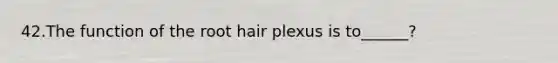 42.The function of the root hair plexus is to______?