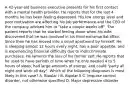 A 42-year-old business executive presents for his first contact with a mental health provider. He reports that for the last 4 months he has been feeling depressed. His low energy level and poor motivation are affecting his job performance and the CEO of the company advised him to "take a couple weeks off". The patient reports that he started feeling down when his wife discovered that he was involved in his third extramarital affair. Since then he has moved into a small apartment by himself. He is sleeping almost 12 hours every night, has a poor appetite, and is experiencing financial difficulty due to indiscriminate purchases. He laments the loss of his former self. He reports that he used to have periods of time when he only needed 4 to 5 hours of sleep, had large amounts of energy, and could "party all night and work all day". Which of the following diagnoses is most likely in this case? A. Bipolar I B. Bipolar II C. Impulse control disorder, not otherwise specified D. Major depressive disorder