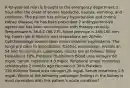 A 42-year-old man is brought to the emergency department 1 hour after the onset of severe headache, nausea, vomiting, and confusion. The patient has primary hypertension and chronic kidney disease; he has been prescribed 2 antihypertensive agents but has been noncompliant with therapy recently. Temperature is 36.8 C (98.2 F), blood pressure is 240/150 mm Hg, heart rate is 90/min, and respirations are 20/min. Ophthalmologic examination shows bilateral papilledema. The lungs are clear to auscultation. Cardiac examination reveals an S4 and no murmurs. Laboratory results are as follows: Today Hematocrit 23% Platelets 78,000/mm Blood urea nitrogen 60 mg/dL Serum creatinine 4.5 mg/dL Peripheral smear numerous schistocytes 2 months ago Hematocrit 30% Platelets 150,000/mm Blood urea nitrogen 26 mg/dL Serum creatinine 1.8 mg/dL Which of the following pathologic findings in the kidney is most correlated with this patient's acute condition?