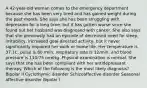 A 42-year-old woman comes to the emergency department because she has been very tired and has gained weight during the past month. She says she has been struggling with depression for a long time, but it has gotten worse since she found out her husband was diagnosed with cancer. She also says that she previously had an episode of decreased need for sleep, irritability, increased goal-directed activity, but it never significantly impaired her work or home life. Her temperature is 37.1C, pulse is 80 /min, respiratory rate is 12/min, and blood pressure is 110/75 mmHg. Physical examination is normal. She says that she has been compliant with her antidepressant therapy. Which of the following is the most likely diagnosis? Bipolar II Cyclothymic disorder Schizoaffective disorder Seasonal affective disorder Bipolar I