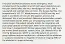 A 42-year-old woman presents to the emergency room complaining of the sudden onset of right upper abdominal pain. Her pain started after she ate a hamburger for lunch. She is nauseated and vomited twice at home. She denies diarrhea. Her temperature is 102.2°F, blood pressure is 140/90 mm Hg, and pulse is 110 beats per minute. She appears anxious and distressed. She is not jaundiced. Abdominal examination reveals normal bowel sounds. While you are palpating under her right costal margin, the patient abruptly arrests her inspiration and pulls away because of sharp pain. What is the most appropriate next step in management? Normal values Pulse: 60 to 100 beats per minute Blood pressure: systolic 90 to 120, diastolic 60 to 80 mm Hg Temperature: 98.6°F a. start the patient on a proton pump inhibitor and two antibiotics b. ultrasound of the abdomen c. surgical consultation d. magnetic resonance imaging (MRI) of the abdomen e. upper endoscopy