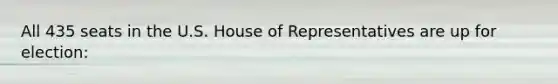 All 435 seats in the U.S. House of Representatives are up for election: