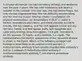 A 43-year-old woman has had increasing lethargy and weakness over the past 3 years. She has cold intolerance and wears a sweater in the summer. One year ago, she had menorrhagia, but now she has oligomenorrhea. She has difficulty concentrating, and her memory is poor. She has chronic constipation. On physical examination, her temperature is 35.5° C, pulse is 54/min, respirations are 13/min, and blood pressure is 110/70 mm Hg. She has alopecia, and her skin appears coarse and dry. Her face, hands, and feet appear puffy, with doughlike skin. Laboratory findings show hemoglobin, 13.8 g/dL; hematocrit, 41.5%; glucose, 73 mg/dL; and creatinine, 1.1 mg/dL. The representative microscopic appearance of her causative disease is shown in the figure. Which of the following serologic test findings is most likely to be positive in this woman? A Anticentromere antibody B Anti-double-stranded DNA antibody C Anti-Jo-1 antibody D Antimitochondrial antibody E Antiribonucleoprotein antibody F Anti-thyroid peroxidase antibody