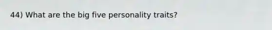 44) What are the big five personality traits?