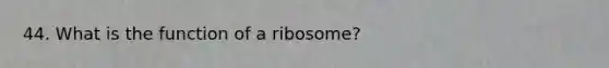 44. What is the function of a ribosome?