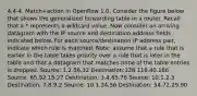 4.4-4. Match+action in Openflow 1.0. Consider the figure below that shows the generalized forwarding table in a router. Recall that a * represents a wildcard value. Now consider an arriving datagram with the IP source and destination address fields indicated below. For each source/destination IP address pair, indicate which rule is matched. Note: assume that a rule that is earlier in the table takes priority over a rule that is later in the table and that a datagram that matches none of the table entries is dropped. Source: 1.2.56.32 Destination:128.116.40.186 Source: 65.92.15.27 Destination: 3.4.65.76 Source: 10.1.2.3 Destination: 7.8.9.2 Source: 10.1.34.56 Destination: 54.72.29.90