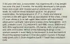 A 44-year-old man, a nonsmoker, has experienced a 3-kg weight loss over the past 3 months. He recently developed a low-grade fever and cough with mucoid sputum production, and after 1 week, he noticed blood-streaked sputum. On physical examination, his temperature is 37.7° C. There are bilateral crackles in the left upper lobe on auscultation of the chest. Chest CT scan shows a 3-cm left upper lobe nodule with decreased attenuation centrally. Laboratory studies show hemoglobin, 14.5 g/dL; platelet count, 211,400/mm3; and WBC count, 9890/mm3 with 40% segmented neutrophils, 2% bands, 40% lymphocytes, and 18% monocytes. Which of the following findings in his sputum sample is most likely to be present? A Acid-fast bacilli B Branching septate hyphae C Charcot-Leyden crystals D Foreign body giant cells E Gram-negative bacilli F Small dark neoplastic cells