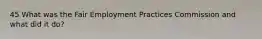 45 What was the Fair Employment Practices Commission and what did it do?