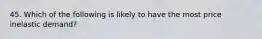 45. Which of the following is likely to have the most price inelastic demand?