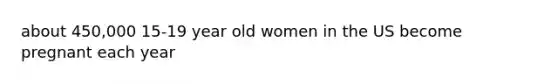 about 450,000 15-19 year old women in the US become pregnant each year