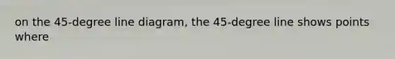 on the 45-degree line diagram, the 45-degree line shows points where