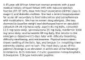 A 45-year-old African American woman presents with a past medical history of heart failure (HF) with reduced ejection fraction (EF; EF 30%, New York Heart Association [NYHA] class II, stage C) and diabetes mellitus. She had a recent hospitalization for acute HF secondary to food indiscretion and nonadherence with medications. She has no known drug allergies. She was diuresed to baseline weight and discharged home on sacubitril-valsartan 24-26 mg twice daily, aspirin 81 mg daily, carvedilol 12.5 mg twice daily, spironolactone 25 mg daily, metformin 1000 mg twice daily, and torsemide 80 mg daily. She returns to the emergency department 5 days later with difficulty breathing, difficulty swallowing, and restlessness. Physical examination shows swelling of the face, lips, and tongue; 1+ nonpitting lower extremity edema; and no rash. The most likely cause of this patient's findings is an elevation in which one of the following? A.Histamine. B.C1 esterase. C.Cyclic guanosine monophosphate. D.Bradykinin. E.B-type natriuretic peptide.