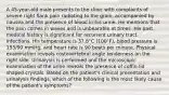 A 45-year-old male presents to the clinic with complaints of severe right flank pain radiating to the groin, accompanied by nausea and the presence of blood in his urine. He mentions that the pain comes in waves and is unbearable at times. His past medical history is significant for recurrent urinary tract infections. His temperature is 37.8°C (100°F), blood pressure is 155/90 mmHg, and heart rate is 90 beats per minute. Physical examination reveals costovertebral angle tenderness on the right side. Urinalysis is performed and the microscopic examination of the urine reveals the presence of coffin-lid shaped crystals. Based on the patient's clinical presentation and urinalysis findings, which of the following is the most likely cause of the patient's symptoms?