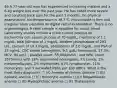 46 A 77-year-old man has experienced increasing malaise and a 6-kg weight loss over the past year. He has noted more severe and constant back pain for the past 3 months. On physical examination, his temperature is 38.7°C. His prostate is firm and irregular when palpated on digital rectal examination. There is no organomegaly. A stool sample is negative for occult blood. Laboratory studies include a urine culture positive for Escherichia coli, serum glucose of 70 mg/dL, creatinine of 1.1 mg/dL, total bilirubin of 1 mg/dL, alkaline phosphatase of 293 U/L, calcium of 10.3 mg/dL, phosphorus of 2.6 mg/dL, and PSA of 25 ng/mL. CBC shows hemoglobin, 9.1 g/dL; hematocrit, 27.3%; MCV, 94 µm3 ; platelet count, 55,600/mm3 ; and WBC count, 3570/mm3 with 18% segmented neutrophils, 7% bands, 2% metamyelocytes, 1% myelocytes, 61% lymphocytes, 11% monocytes, and 3 nucleated RBCs per 100 WBCs. What is the most likely diagnosis? □ (A) Anemia of chronic disease □ (B) Aplastic anemia □ (C) Hemolytic anemia □ (D) Megaloblastic anemia □ (E) Myelophthisic anemia □ (F) Thalassemia