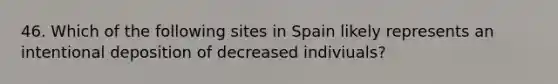 46. Which of the following sites in Spain likely represents an intentional deposition of decreased indiviuals?