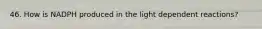 46. How is NADPH produced in the light dependent reactions?