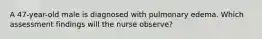 A 47-year-old male is diagnosed with pulmonary edema. Which assessment findings will the nurse observe?