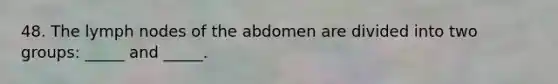 48. The lymph nodes of the abdomen are divided into two groups: _____ and _____.