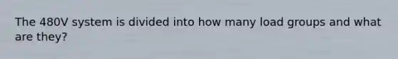 The 480V system is divided into how many load groups and what are they?