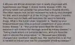 A 48-year-old African-American man is newly diagnosed with hypertension and Stage 1 chronic kidney disease (CKD). His primary health care provider has prescribed a thiazide diuretic. The client reports that he has increased his activity and changed his diet, which resulted in a 10 lbs (4.5 kg) in the past 2 months. The client says he feels well and does not want to take any drugs. What is the nurse's best response? a. "Reducing your blood pressure may slow or prevent progression of your chronic kidney disease." b. "Your provider prescribed the diuretic because it will reverse the damage caused by kidney disease." c. "Taking medications is a personal decision, and you have the right to decline this prescription." d. "Because your lifestyle changes have resulted in weight loss, this intervention is all that is needed to reduce your risk for progression of kidney disease."